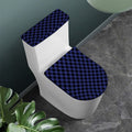 Navy And Black Buffalo Plaid Print Toilet Lid And Tank Cover Set