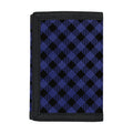 Navy And Black Buffalo Plaid Print Trifold Wallet