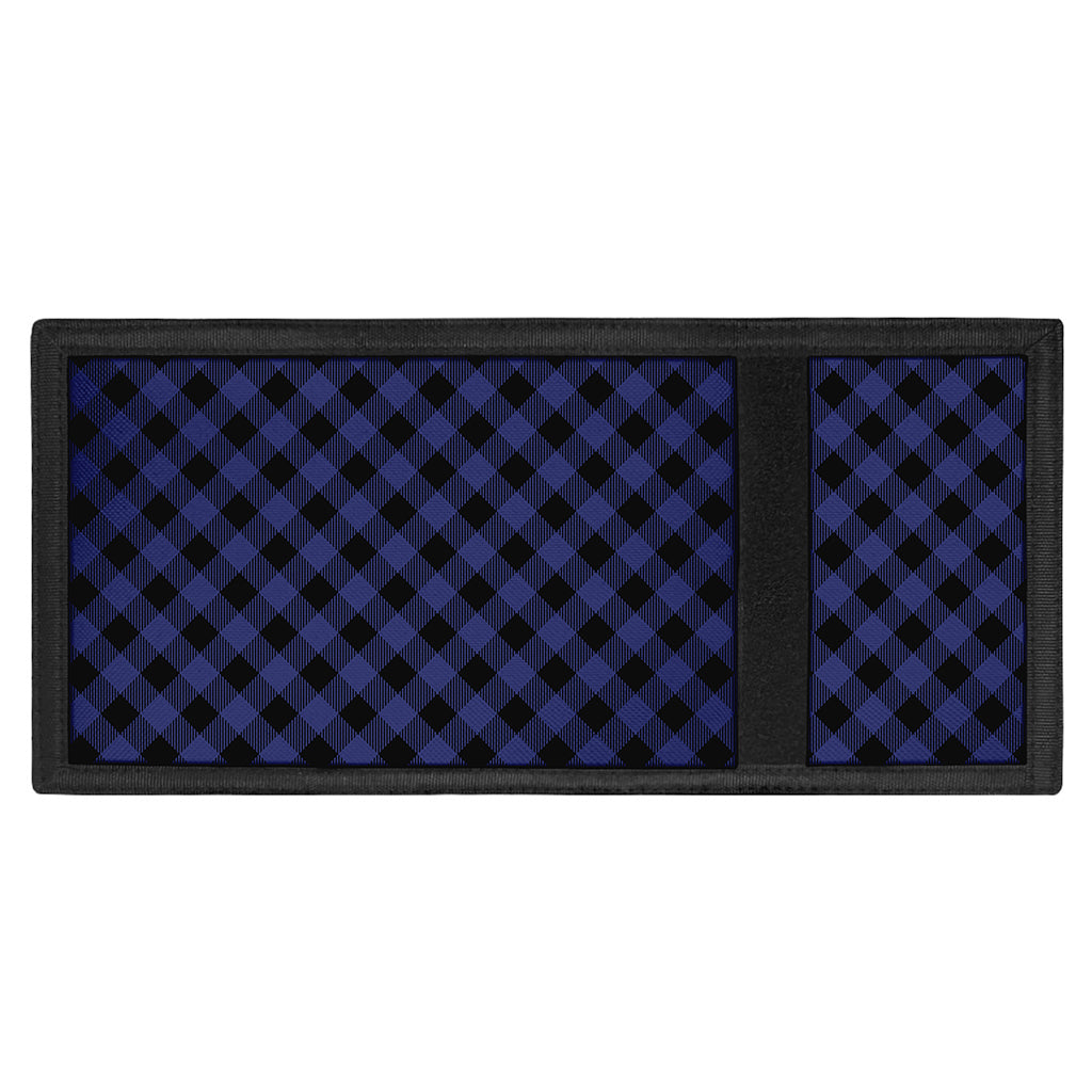 Navy And Black Buffalo Plaid Print Trifold Wallet