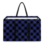 Navy And Black Buffalo Plaid Print Utility Tote Bag