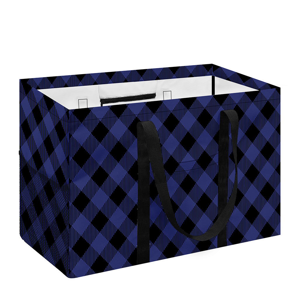 Navy And Black Buffalo Plaid Print Utility Tote Bag