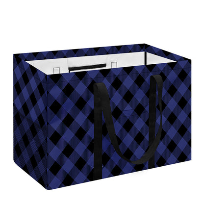 Navy And Black Buffalo Plaid Print Utility Tote Bag