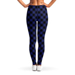 Navy And Black Buffalo Plaid Print Women's Leggings