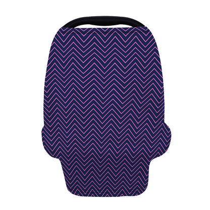 Navy And Pink Zigzag Pattern Print Baby Seat Cover