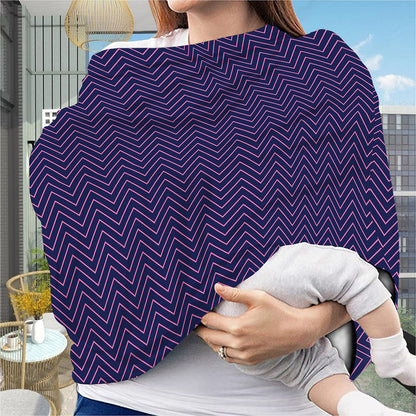 Navy And Pink Zigzag Pattern Print Baby Seat Cover