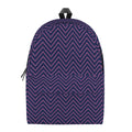 Navy And Pink Zigzag Pattern Print School Backpack