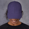 Navy And Pink Zigzag Pattern Print Baseball Cap