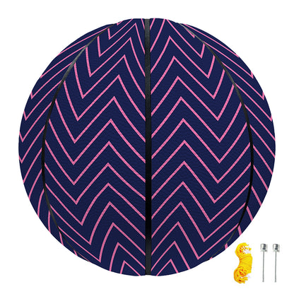 Navy And Pink Zigzag Pattern Print Basketball