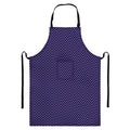 Navy And Pink Zigzag Pattern Print Bib Apron With Pocket