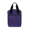Navy And Pink Zigzag Pattern Print Bible Tote Bag