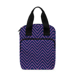 Navy And Pink Zigzag Pattern Print Bible Tote Bag