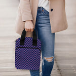 Navy And Pink Zigzag Pattern Print Bible Tote Bag