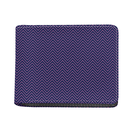 Navy And Pink Zigzag Pattern Print Bifold Wallet
