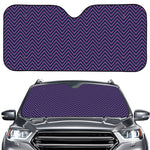 Navy And Pink Zigzag Pattern Print Car Windshield Sun Shade