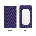 Navy And Pink Zigzag Pattern Print Changing Pad Cover