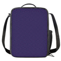 Navy And Pink Zigzag Pattern Print Crossbody Lunch Bag
