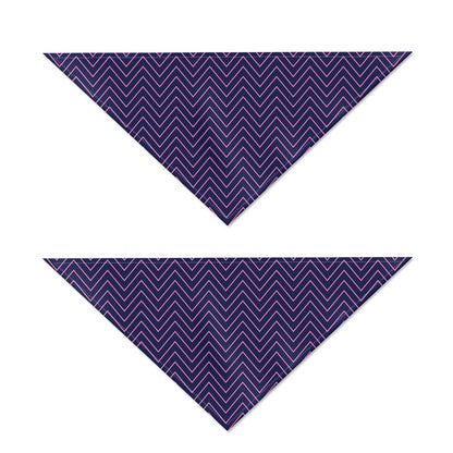 Navy And Pink Zigzag Pattern Print Dog Bandana