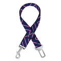 Navy And Pink Zigzag Pattern Print Dog Seat Belt