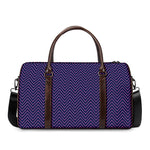 Navy And Pink Zigzag Pattern Print Duffle Bag