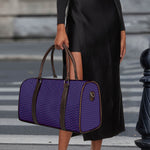 Navy And Pink Zigzag Pattern Print Duffle Bag