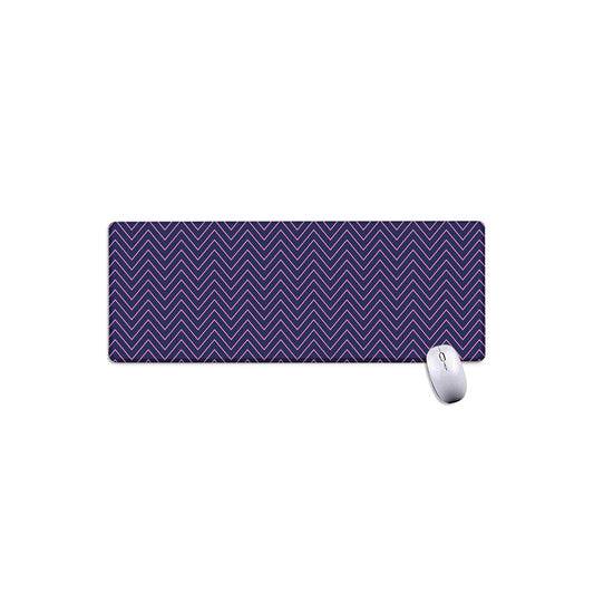 Navy And Pink Zigzag Pattern Print Extended Mouse Pad