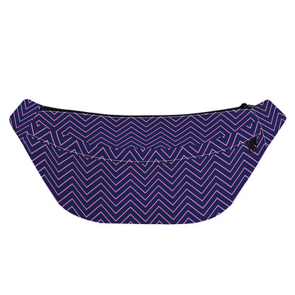 Navy And Pink Zigzag Pattern Print Fanny Pack