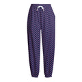 Navy And Pink Zigzag Pattern Print Fleece Lined Knit Pants