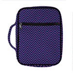 Navy And Pink Zigzag Pattern Print Front Pocket Bible Bag