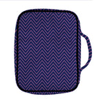 Navy And Pink Zigzag Pattern Print Front Pocket Bible Bag