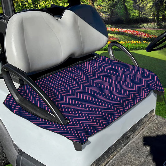 Navy And Pink Zigzag Pattern Print Golf Cart Seat Cover