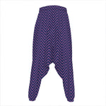 Navy And Pink Zigzag Pattern Print Hammer Pants