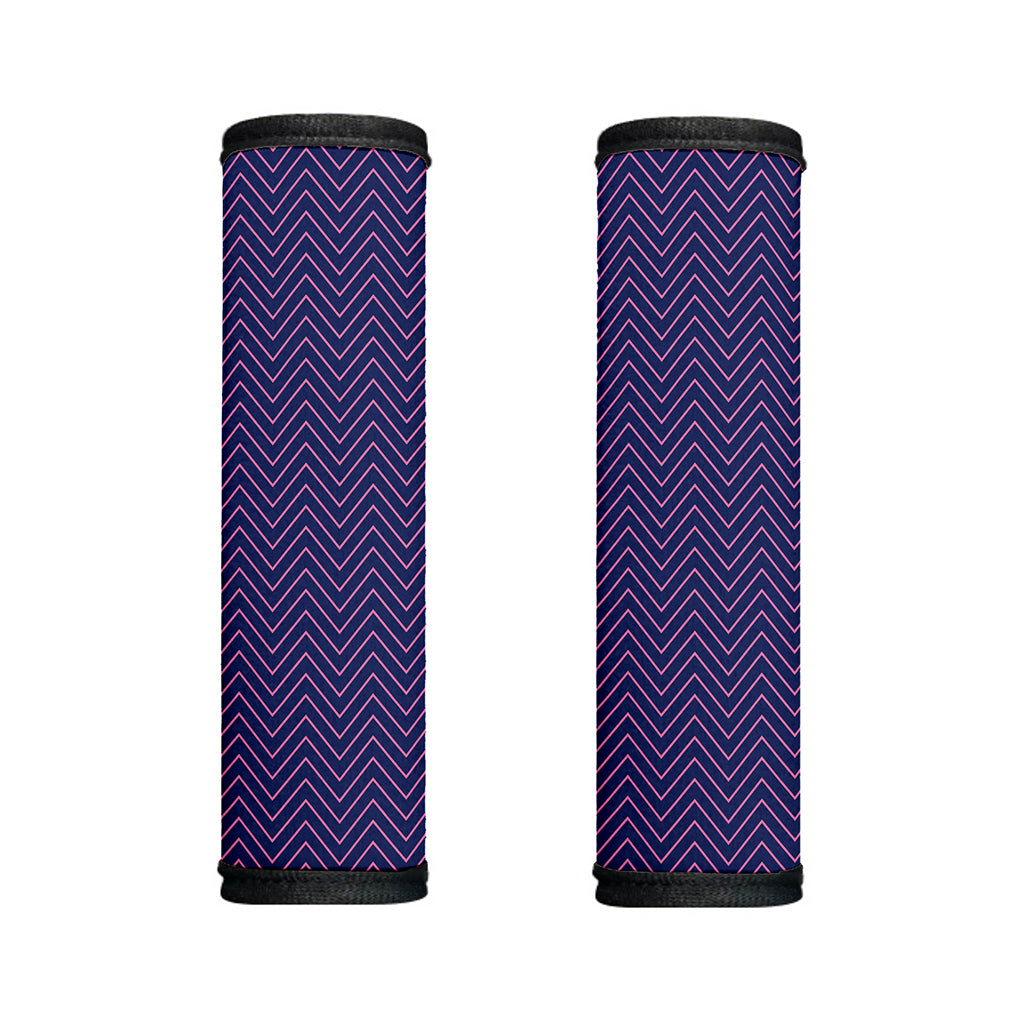 Navy And Pink Zigzag Pattern Print Handle Covers