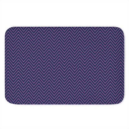Navy And Pink Zigzag Pattern Print Indoor Door Mat