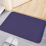 Navy And Pink Zigzag Pattern Print Indoor Door Mat