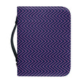Navy And Pink Zigzag Pattern Print Leather Bible Cover