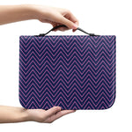 Navy And Pink Zigzag Pattern Print Leather Bible Cover