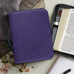 Navy And Pink Zigzag Pattern Print Leather Bible Cover