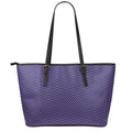 Navy And Pink Zigzag Pattern Print Leather Tote Bag With Zipper