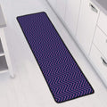 Navy And Pink Zigzag Pattern Print Long Kitchen Mat