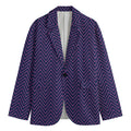 Navy And Pink Zigzag Pattern Print Men's Blazer