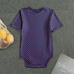 Navy And Pink Zigzag Pattern Print Men's Bodysuit