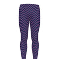 Navy And Pink Zigzag Pattern Print Men's Leggings