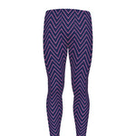 Navy And Pink Zigzag Pattern Print Men's leggings