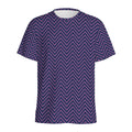Navy And Pink Zigzag Pattern Print Men's Athletic T-Shirt
