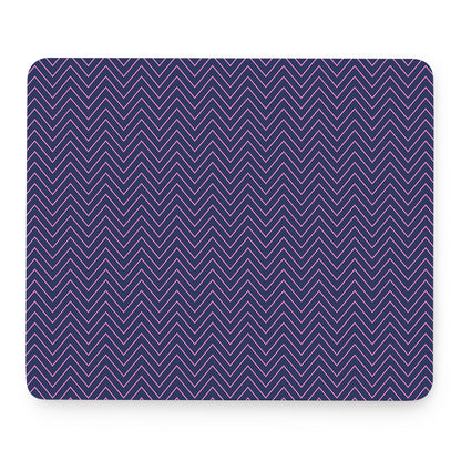 Navy And Pink Zigzag Pattern Print Mouse Pad