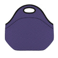 Navy And Pink Zigzag Pattern Print Neoprene Lunch Bag