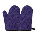 Navy And Pink Zigzag Pattern Print Oven Mitts