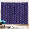 Navy And Pink Zigzag Pattern Print Pencil Pleat Curtains