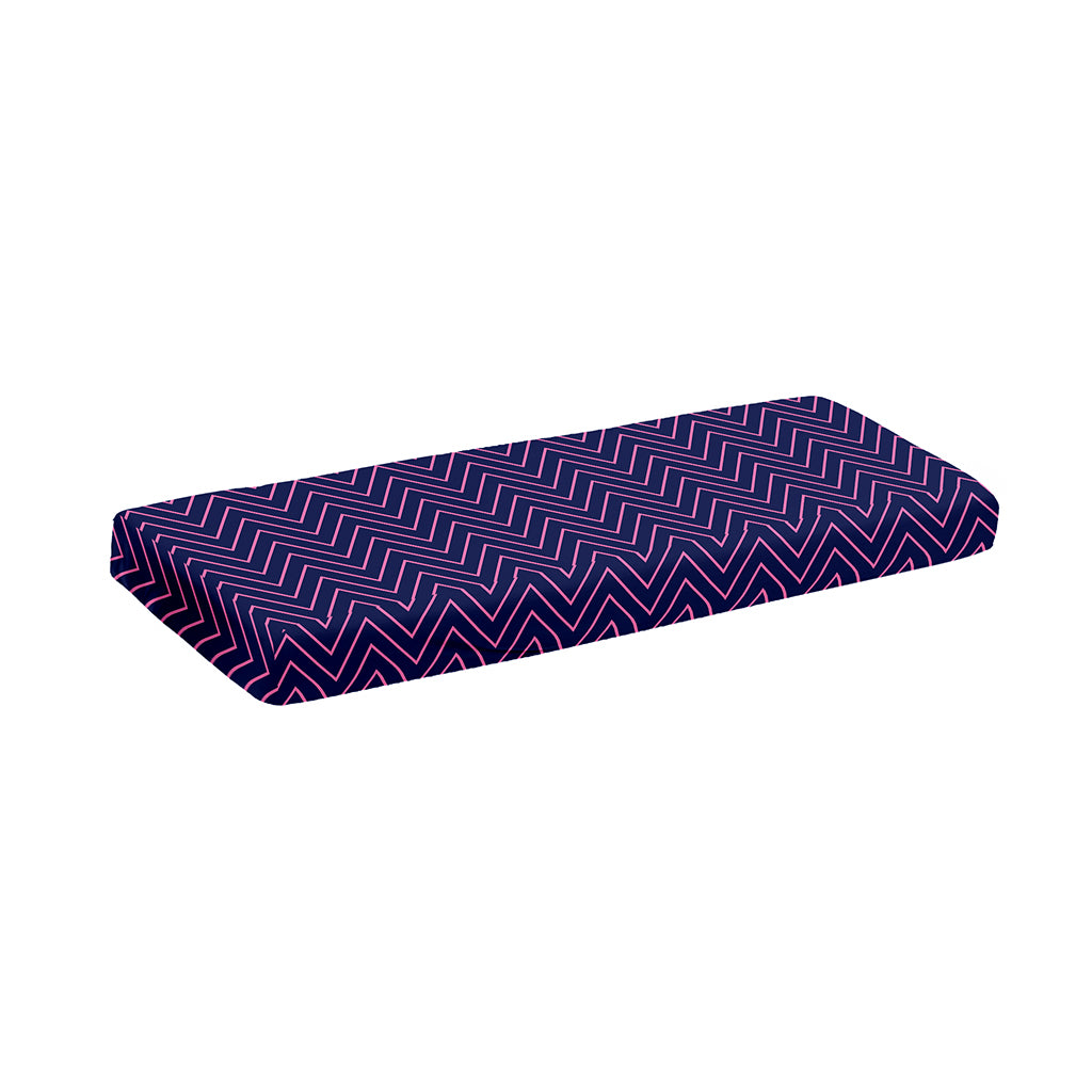 Navy And Pink Zigzag Pattern Print Piano Keyboard Cover