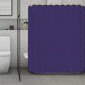 Navy And Pink Zigzag Pattern Print Polyester Shower Curtain